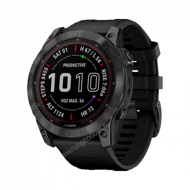 Часы Garmin Fenix 7X Sapphire Solar титановый угольно-серый DLC с силиконовым ремешком Часы Garmin Fenix 7X Sapphire Solar титановый угольно-серый DLC с силиконовым ремешком