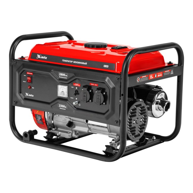 Генератор бензиновый RS-3500, 2,8 кВт, 230В, ручной стартер MTX Генератор бензиновый RS-3500, 2,8 кВт, 230В, ручной стартер MTX