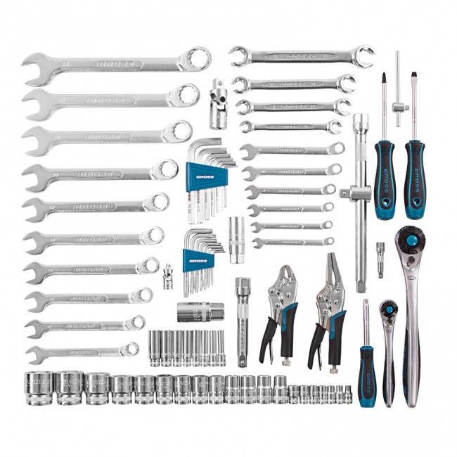 Набор инструментов 1/4", 1/2", CrV 78 предметов Gross