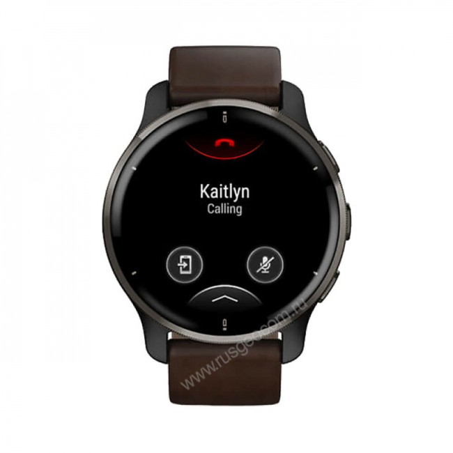 Часы Garmin Venu 2 Plus серый с серым безелем и кожаным ремешком