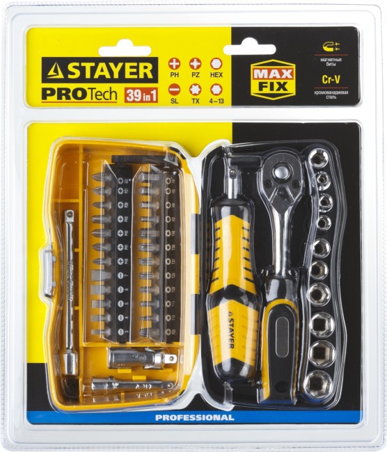 Универсальный набор инструмента STAYER Pro Tech 39 (25135-H39)