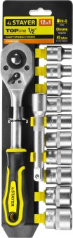 Набор торцовых головок STAYER RSS 12L, 12 предметов, (1/2″) (27750-H12)