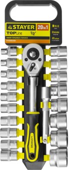 Набор торцовых головок STAYER RSS 20L, 20 предметов, (1/2″) (27750-H20)
