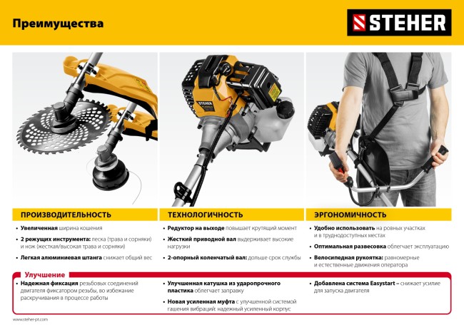 Бензиновый триммер BT-2500 STEHER Бензиновый триммер BT-2500 STEHER