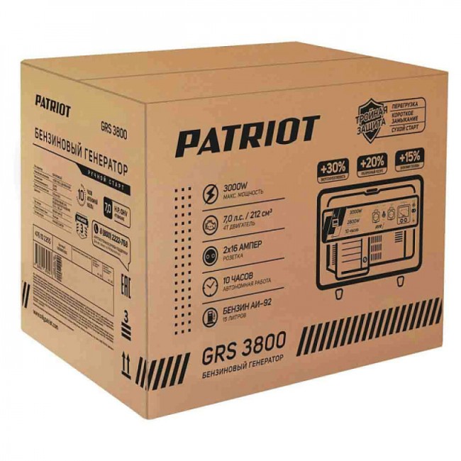Бензиновый генератор Patriot GRS 3800 Бензиновый генератор Patriot GRS 3800
