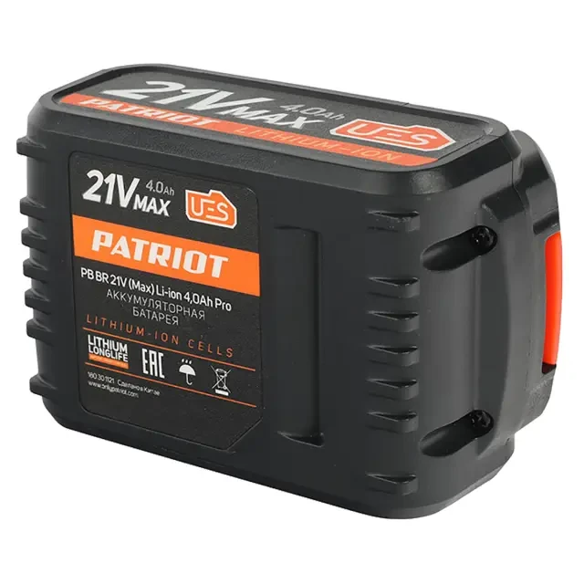 Батарея аккумуляторная Patriot BR 21 V Max Pro UES 21 В, 4 А*ч, Li-ion Батарея аккумуляторная Patriot BR 21 V Max Pro UES 21 В, 4 А*ч, Li-ion